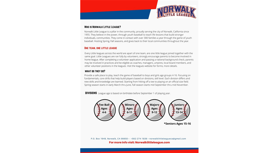 About Norwalk Little League